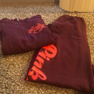 COPY - Pink burgundy sweatpants outfit